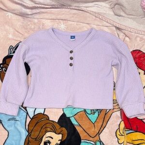 Old Navy Lavender Kids thermal Sweater with Buttons. Size 7/8 New!